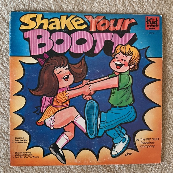 Set of 2 Vintage Vinyl Albums, Shake Your Booty & More Grease, Kid Stuff Records - Picture 2 of 16
